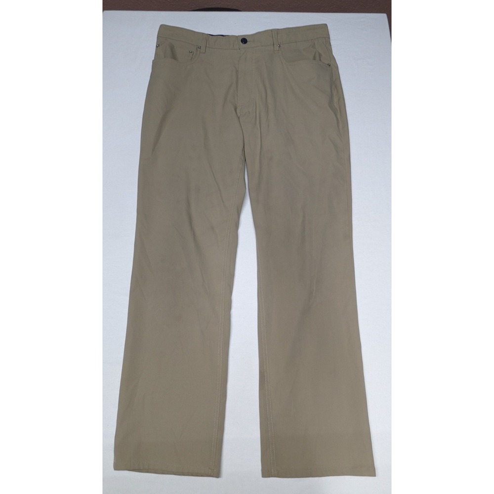 Cremieux Mens Performance 5-Pocket Pants Khaki Tan Straight Leg 34x30 Golf